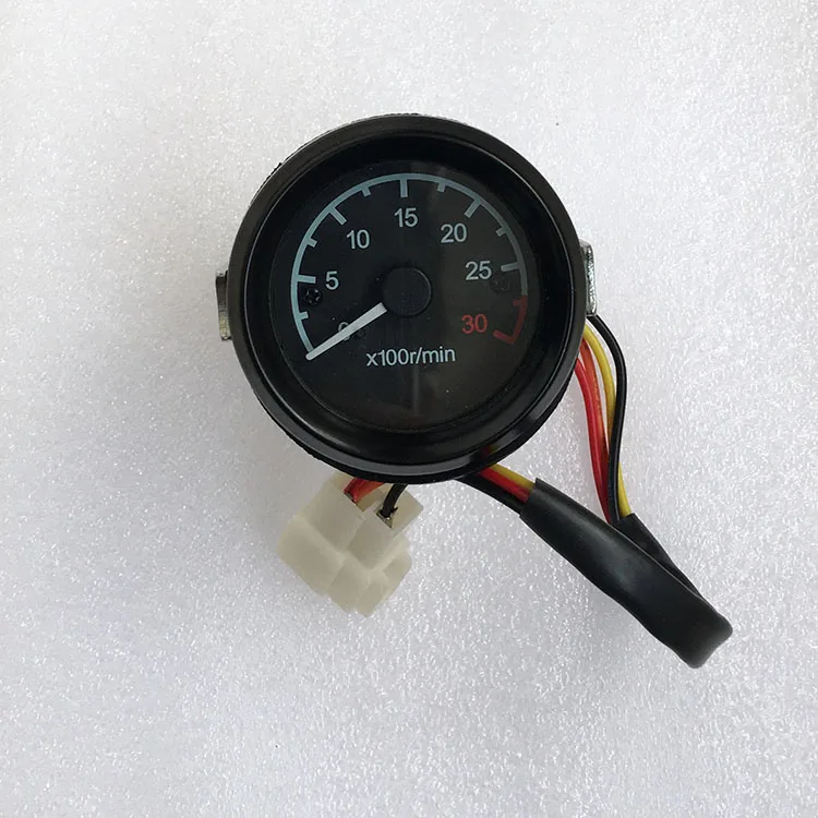 8-Engine Digital Tachometer 52/85mm RPM Hour Meter for Construction Vehicle with Adjustable Teeth Speed Sensor