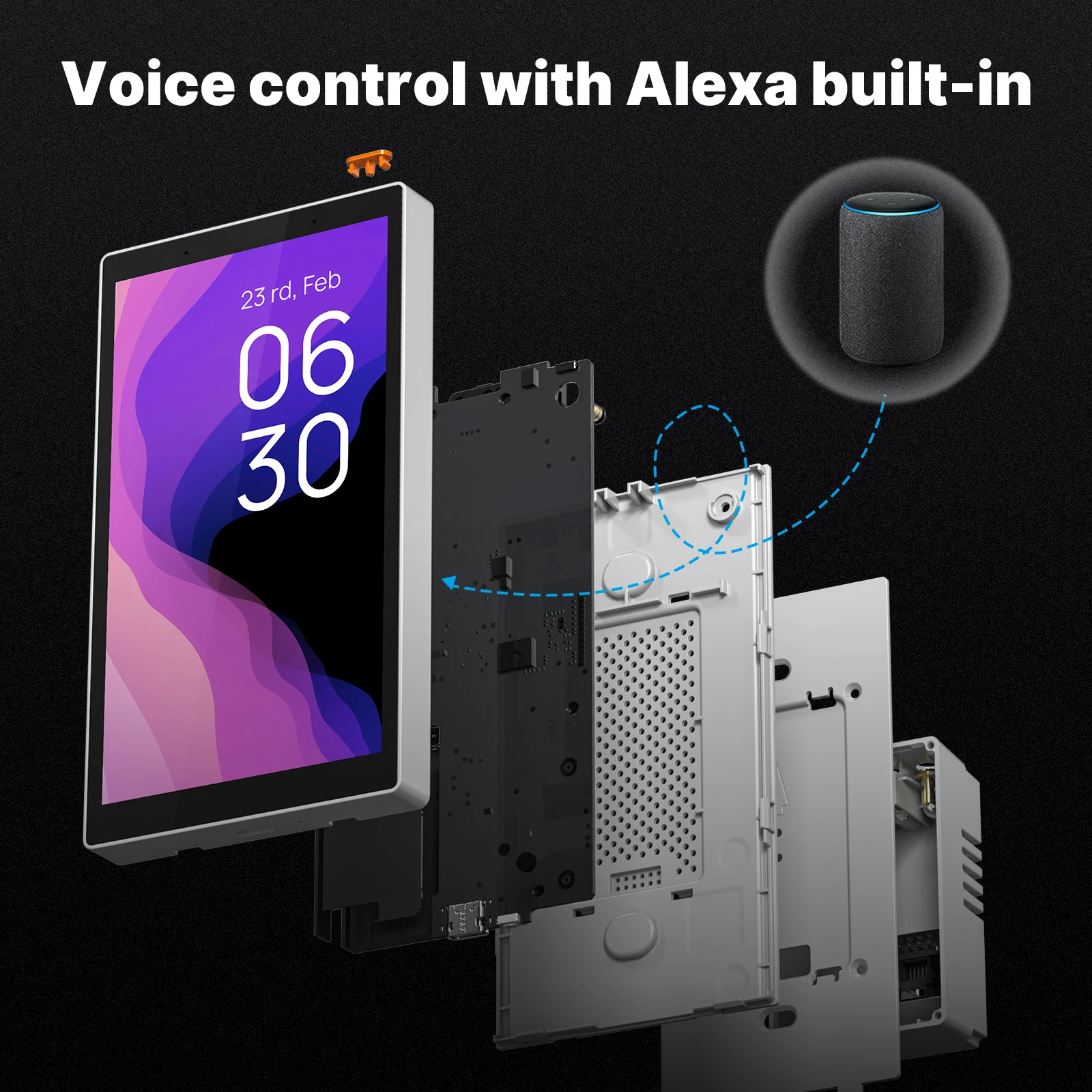 for Doodle Smart 5-inch touchscreen US Center control panel, built-in Alexa and ZigBee gateway, built-in scene control function