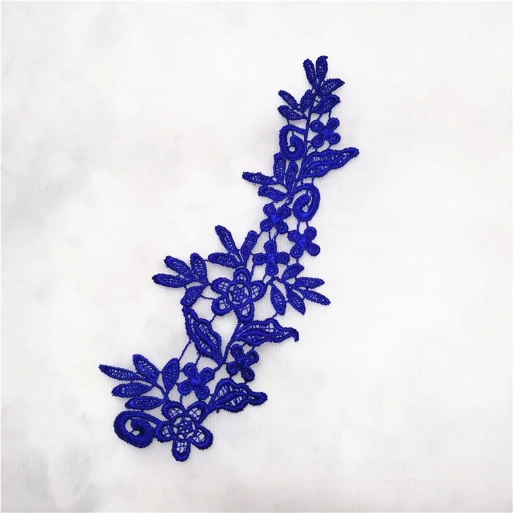 25*9 Colorful Embroidered Water-Soluble Pattern Matched Grape Floral DIY Bridal Dress Trims Lace Appliqued
