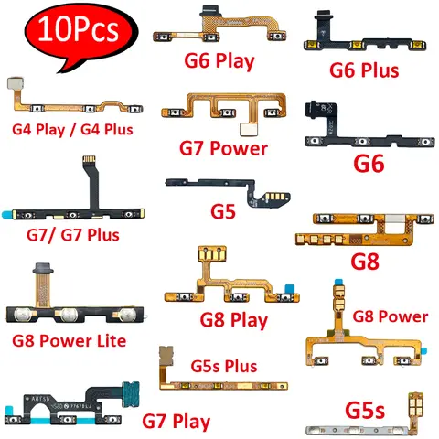10 st. NY ersättningsvolymknapp strömbrytare på/av sidoknapp flex för Moto G8 Power Lite G7 G6 G5 G5S G4 Plus Play 10 best sales Moto G 8 Power - №3