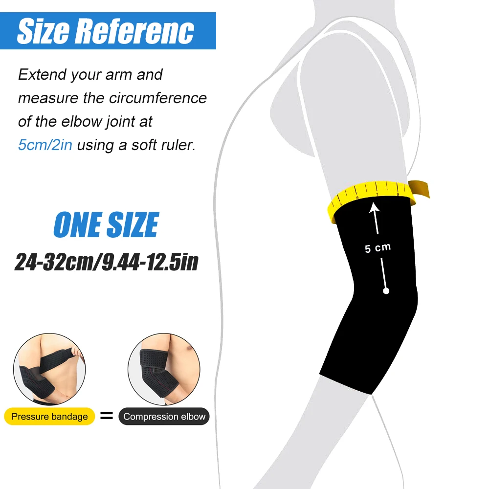 Tcare Unisex Adjustable Elbow Brace Support Breathable Compression Arm Sleeve Wrap for Joint Pain Relief, Tendonitis, Golfer New