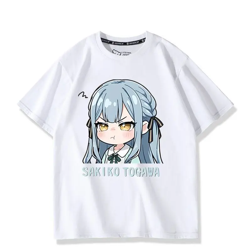 アニメバンドリ戸川佐木子コスプレプリント半袖 Tシャツカジュアル Tシャツファッションヴィンテージシャツ夏に多用途