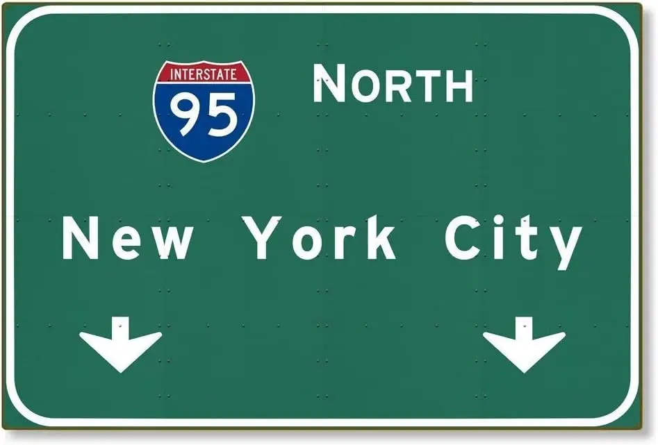 u1、メタル ブリキ サイン アメリカの過去 I-95 インターステート ニューヨーク ニューヨーク市 ニューヨーク メタル ハイウェイ フリーウェイ サイン