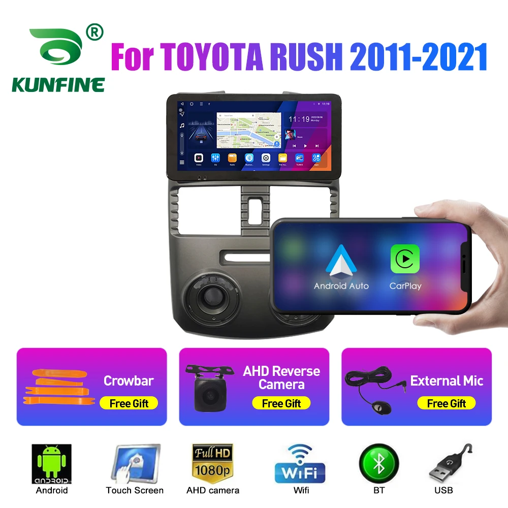 

10,33-дюймовый автомобильный радиоприемник для TOYOTA RUSH 2011-2021 2Din Android, восьмиядерный автомобильный стерео DVD, GPS-навигатор, плеер, QLED-экран Carplay