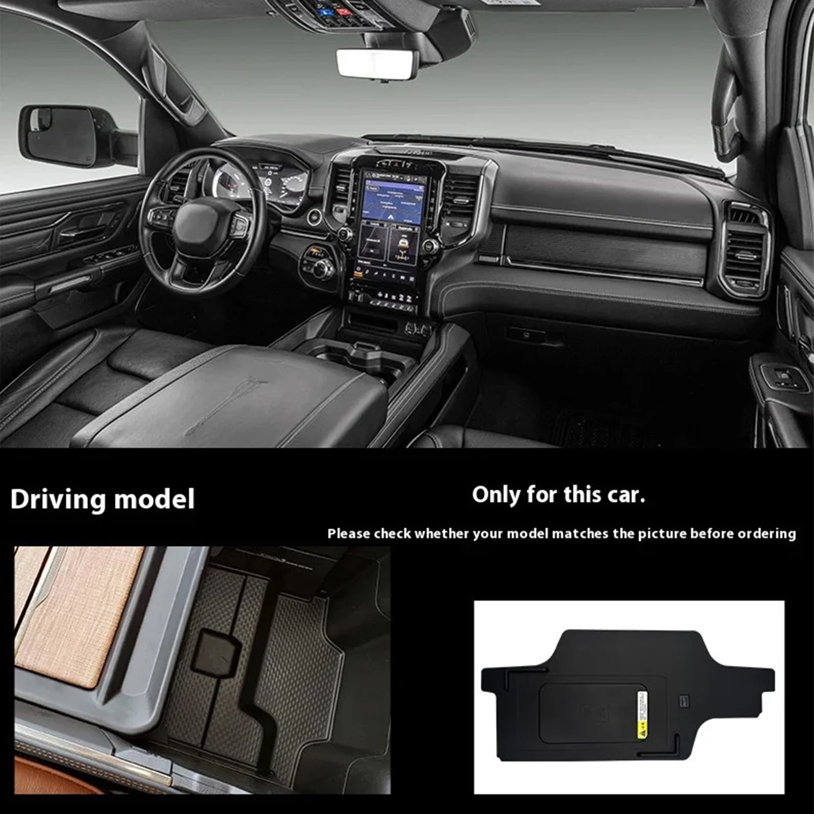 for Dodge RAM 1500 2500 2019-2024 Car Wireless Mobile Phone Charger Center Console Storage 18W iphone fast charge plate holder