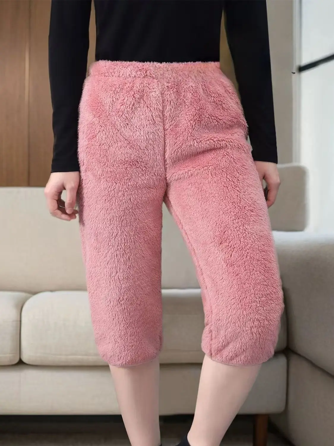 الحرارية جوارب طويلة مبطنة بالصوف الدافئة سبع نقاط السراويل شتاء دافئ المرأة قاعدة طبقة السراويل الأحذية سميكة منصات الركبة طويلة جونز