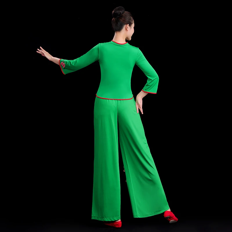 ชุดเดรส Yangko สำหรับผู้หญิง, ชุดสำหรับการแสดงชุดเดรสเต้นรำพื้นบ้านจีนแขนยาว