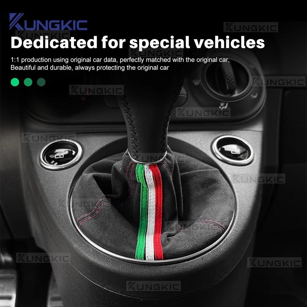 

Для Abarth 595 695 2016-2024, Fiat 500 2011-2024: замшевый чехол на ручку переключения передач (МКПП)