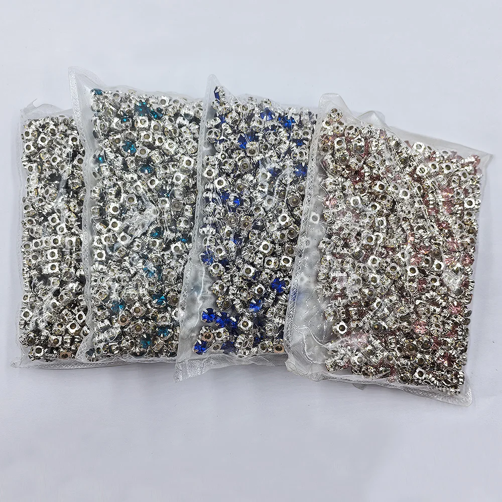 

10000 Pcs SS12-SS40 Bulk Claw Cup Rhinestones Trim Shiny Crystal Stone Strass Metal Base Fabric Beads Sew On Rhinestones Crafts