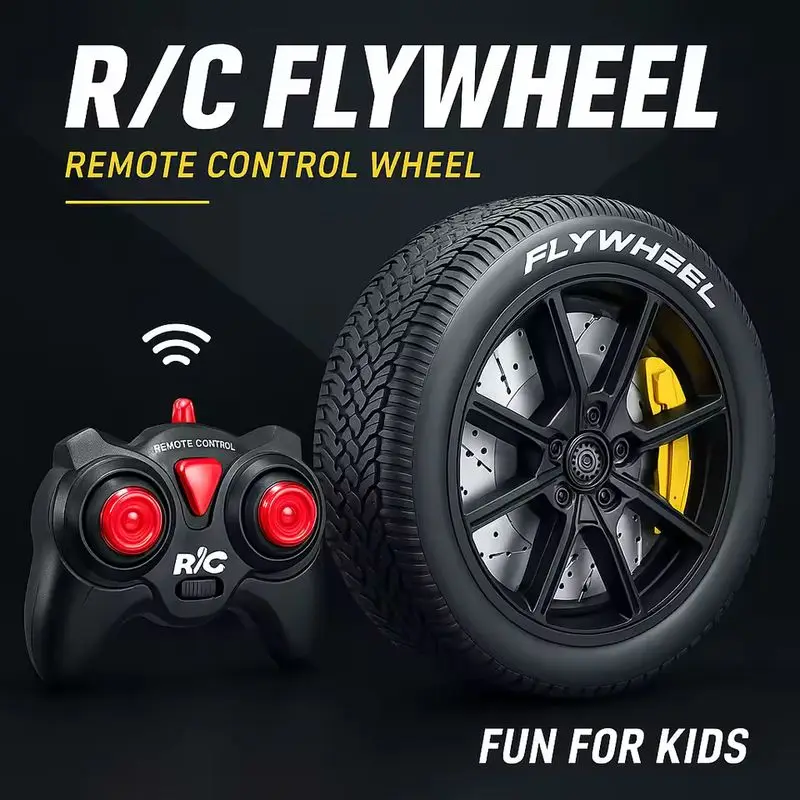 2.4G RC Wheel with Simulated Brake Calipers Cool Electric Remote Control Flywheel Car USB Rechargeable Toy for Kids Boys