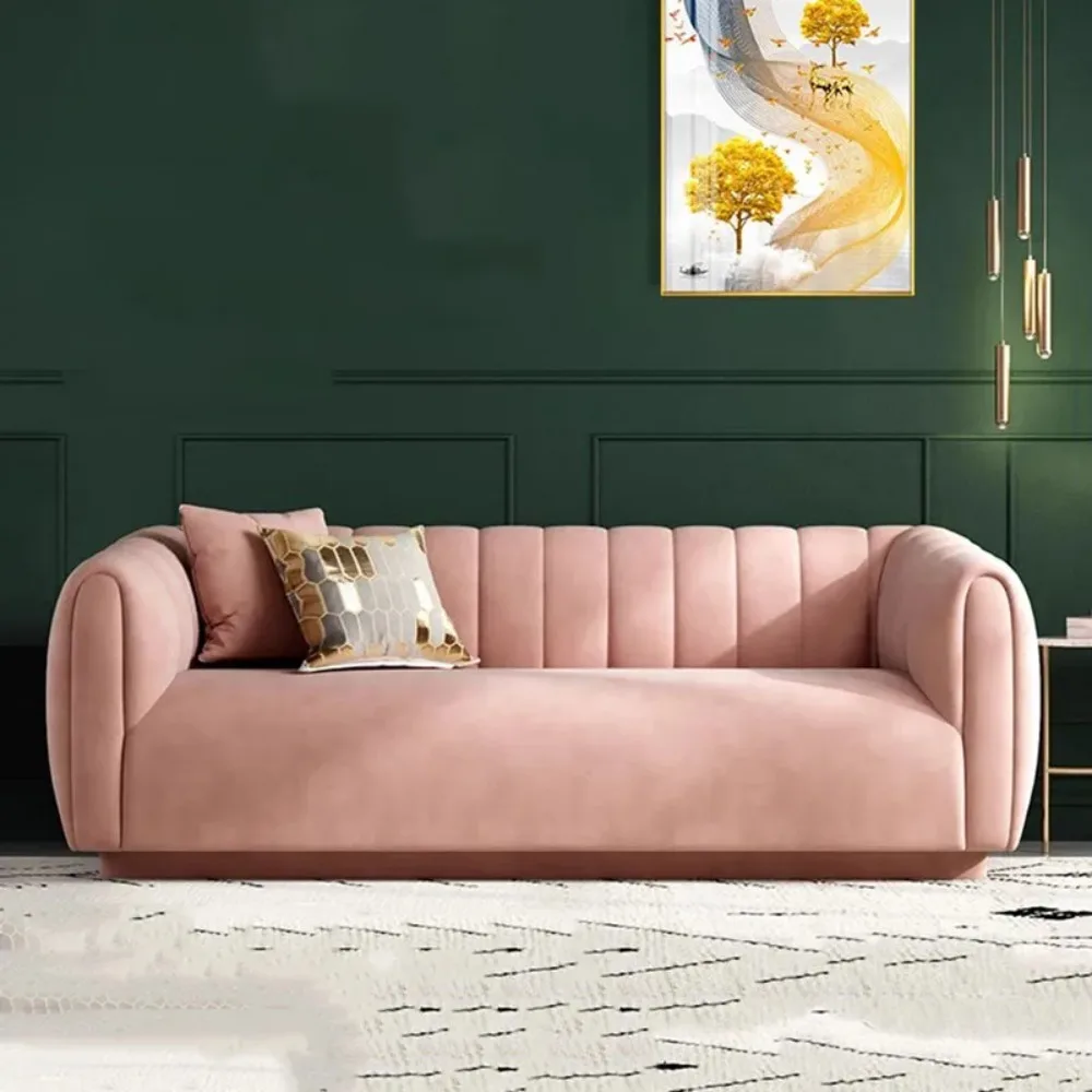 

Living Room Modern Pink Puffs Sofa Household Luxurious Double Sofa Lazy 1-person Sofa Recliner Muebles Para El Hogar Furniture