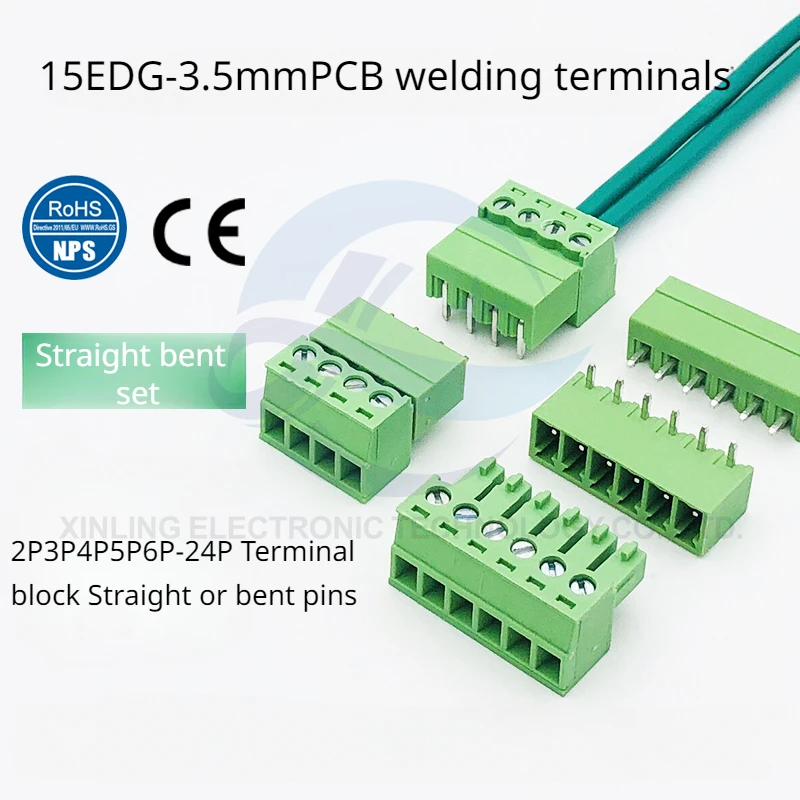 

KF15EDG-3.5 Plug-in terminal 2P3P4P5P6P8P24P Terminal block Straight/bent pins wire connector terminals