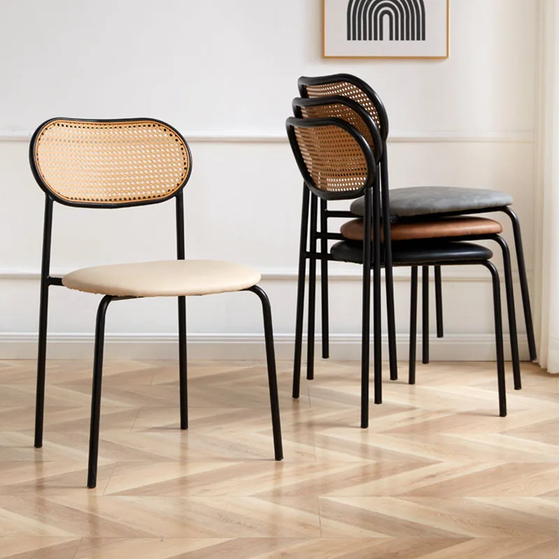 

Nordic Rattan Dining Chair Designer Comfortable Minimalist Unique Dining Chairs Upholstered Terrace Silla Comedor Home Furniture