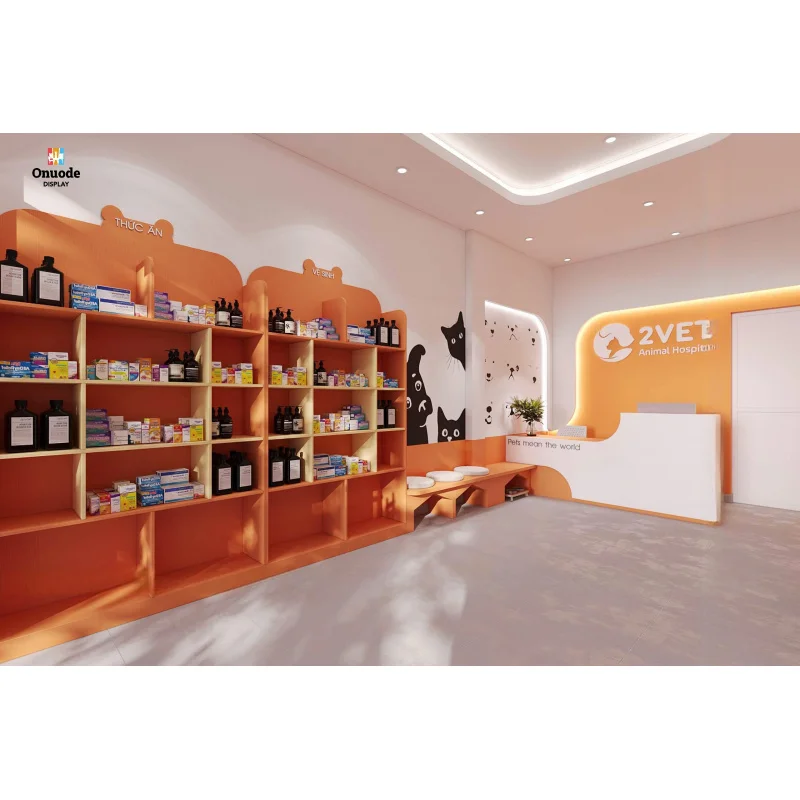 مخصص. أثاث متجر الحيوانات الأليفة المخصص |   رفوف وعدادات عرض خشبية |   تركيبات متجر البيع بالتجزئة مع إضاءة LED لمتجر الحيوانات الأليفة الداخلي