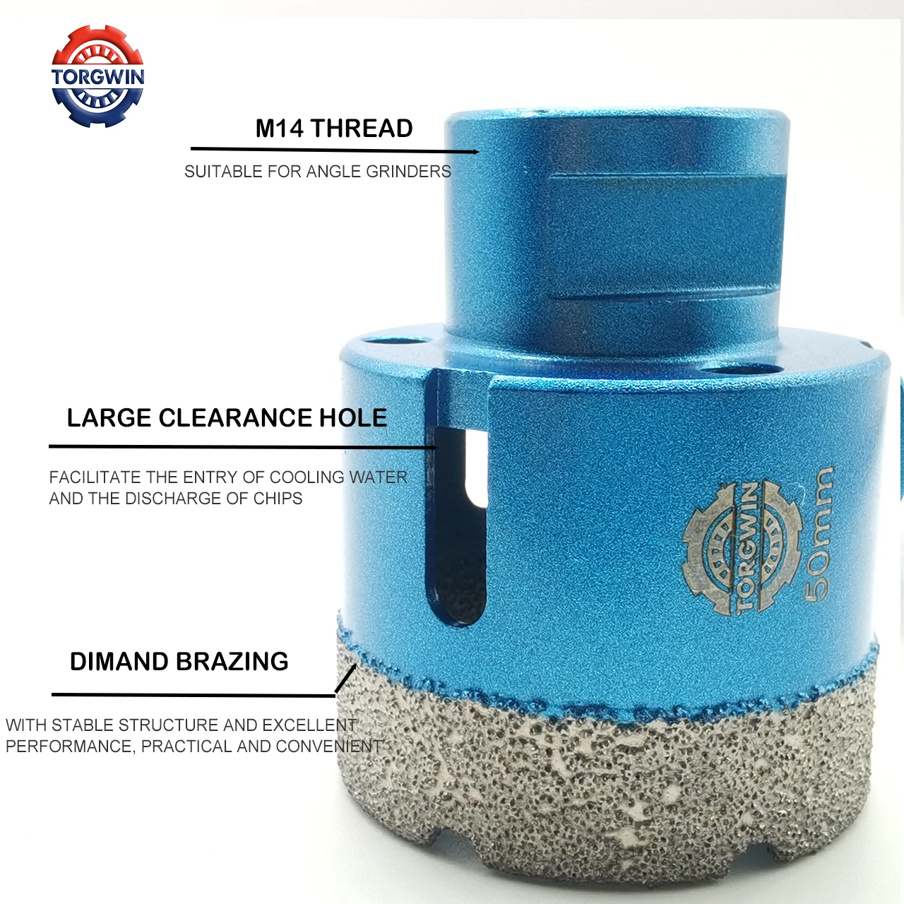 1 Pcs 6-70mm M14 Thread Diamond Dry Vacuum Brazed Drilling Core Bits Porcelain Tiles Crowns Granite Marble Hole Saw Tools