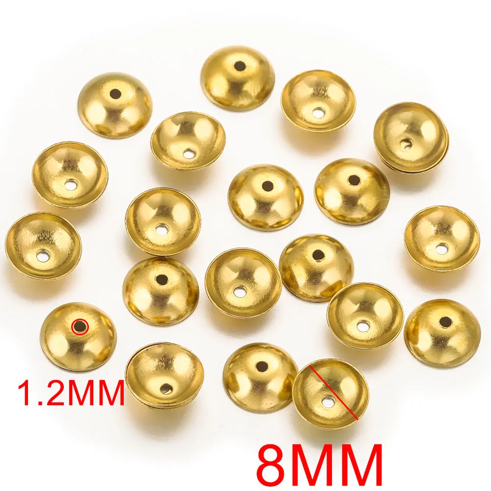 50 Stuks Lot 3-8Mm Goudkleur Roestvrij Staal Ronde Kralen Spacer Kralen Voor Handwerk Sieraden Maken Diy Bevindingen Accessoires