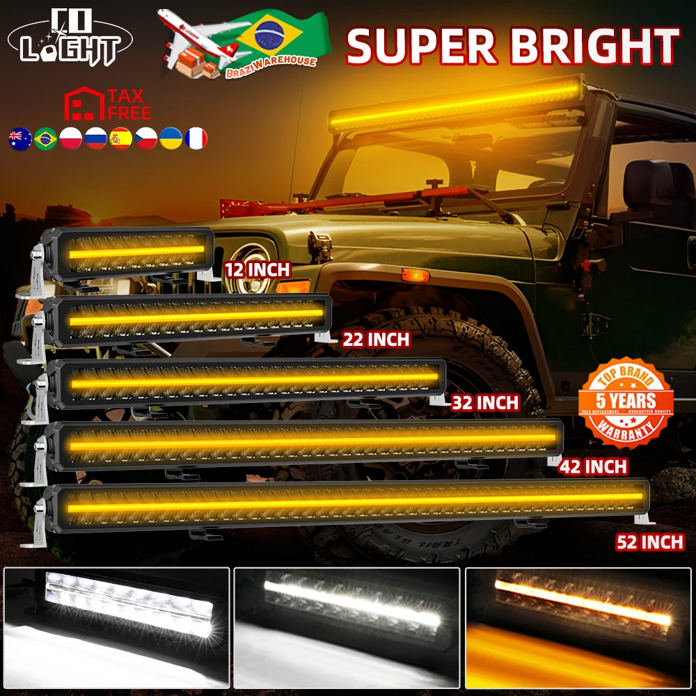 CO LIGHT 2-Rows LED Light Bar 52 Inch 100,000LM DRL Spot Flood Combo Beam Driving Off Road Fog for Truck Pickup ATV SUV 12V 24V