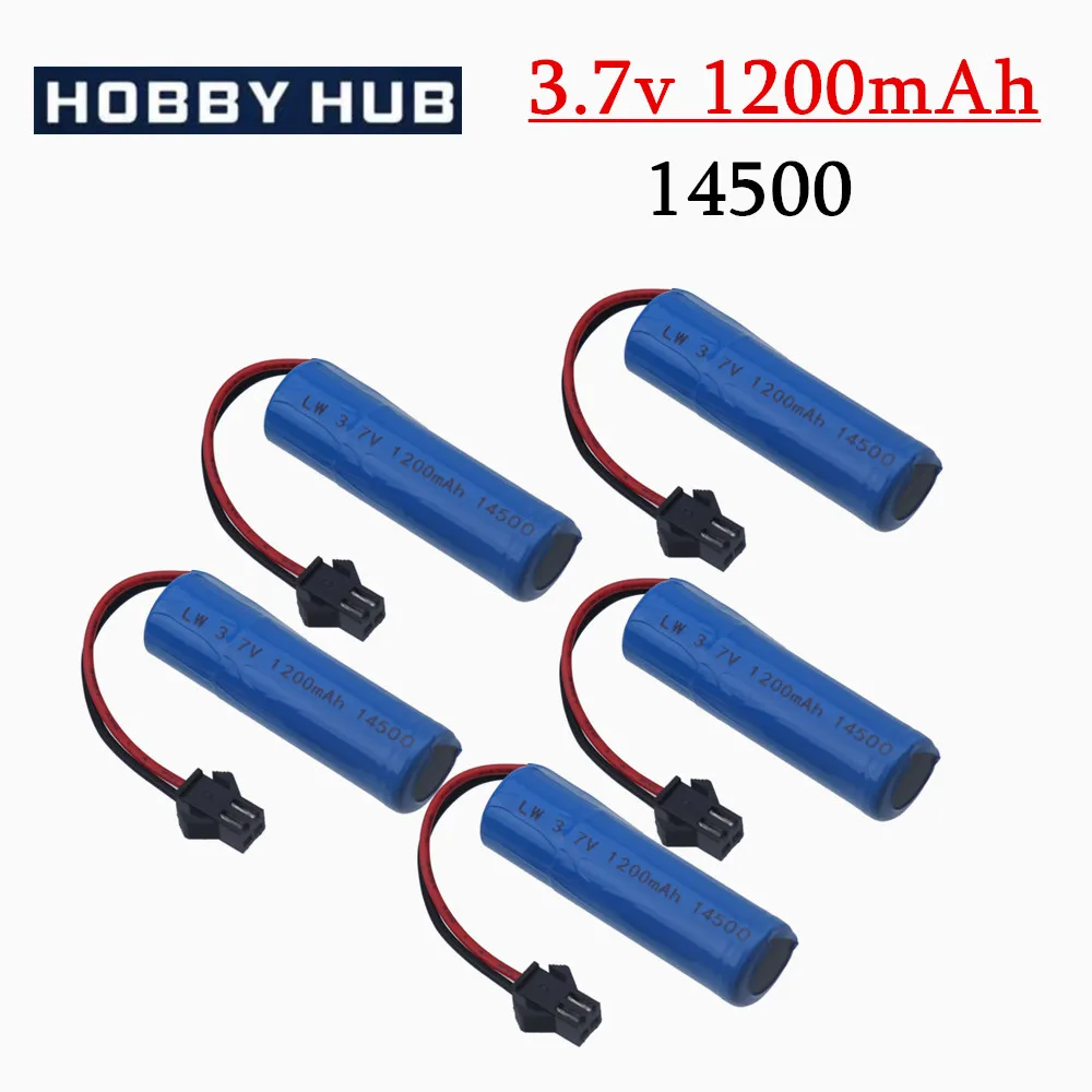 3.7V 1200mAh lipo battery For JJRC C2 D828 RC Car Parts 14500 SM Plug For RC Stunt Dump Car Battery Toys Accessories