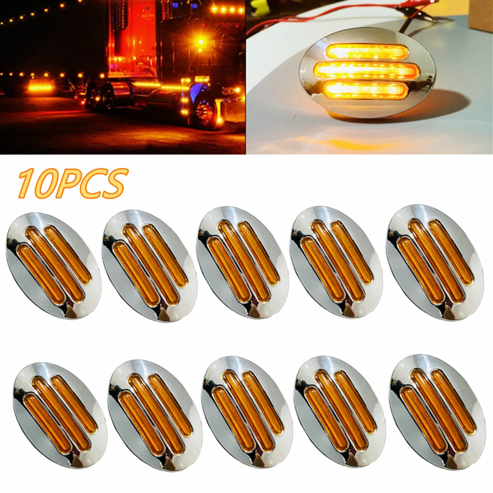 

10PCS 13LED Truck Rear Tail Side Marker Lights 12V Trailer LED Lighting Clearance identification Light Brake Lamp Waterproof