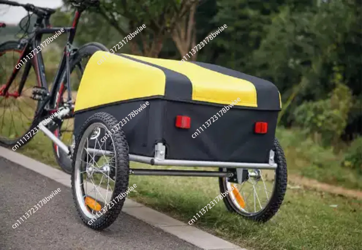 Portable Folding Bike Cargo Trailer, Outdoor Camping Trolley, Bicycle Pull Behind Pet Carrier for Pets