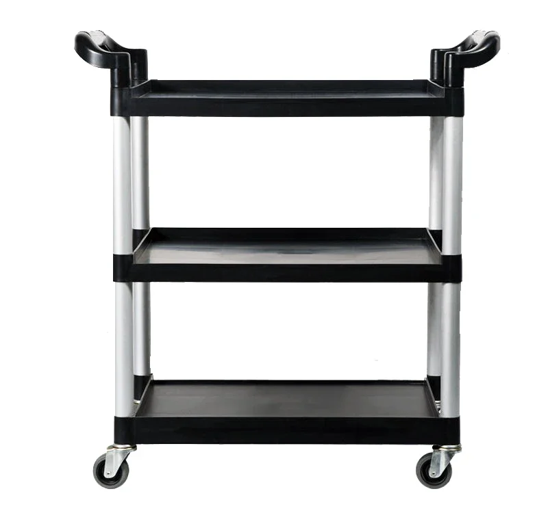 

3-tier Utility Cart Trolley Heavy Duty Service Trolley Plastic Utility Cart For Restaurant