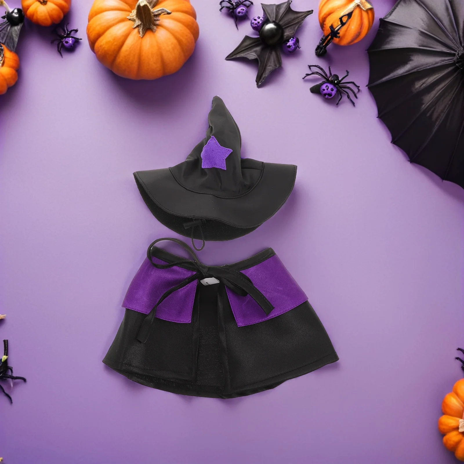 

1Set Pet Witch Cloak Halloween for Small Dogs Cats Adjustable Wizard Hat Dog Cape Puppy Costume Party Wizard Costume for Dogs