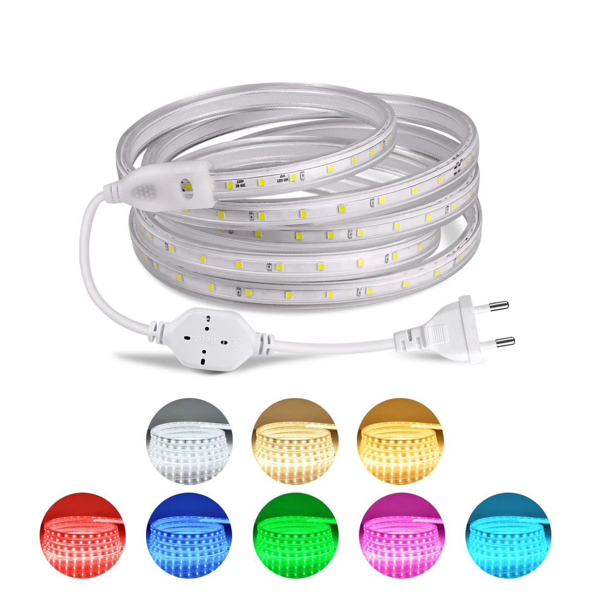 Neon Lights Sign LED Strip With 220V EU Plug Garland Lamp DIY Garden Decor Ceiling Backlight 15M 20M Flexible Diode Light