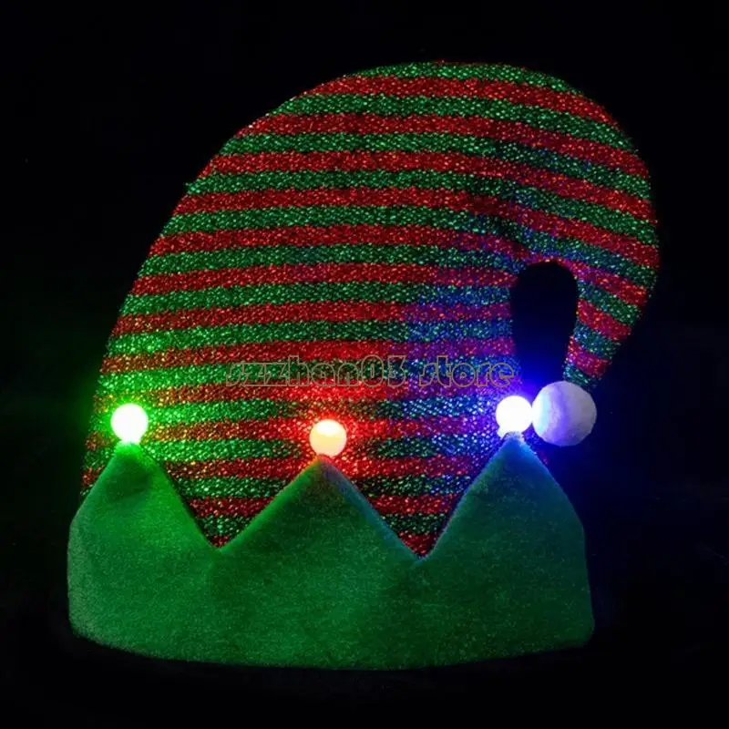 367C Blingbling Elf Hat قبعة عيد الميلاد الجني لاحتفالات الحفلات #1