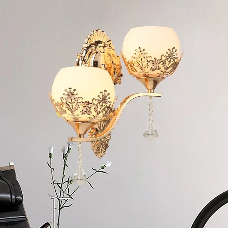 

Luxury European Led Crystal Wall Lamp Gold Living Room Sconce Bedroom Reading Lamps Corridor Stairs Light Home Decoration