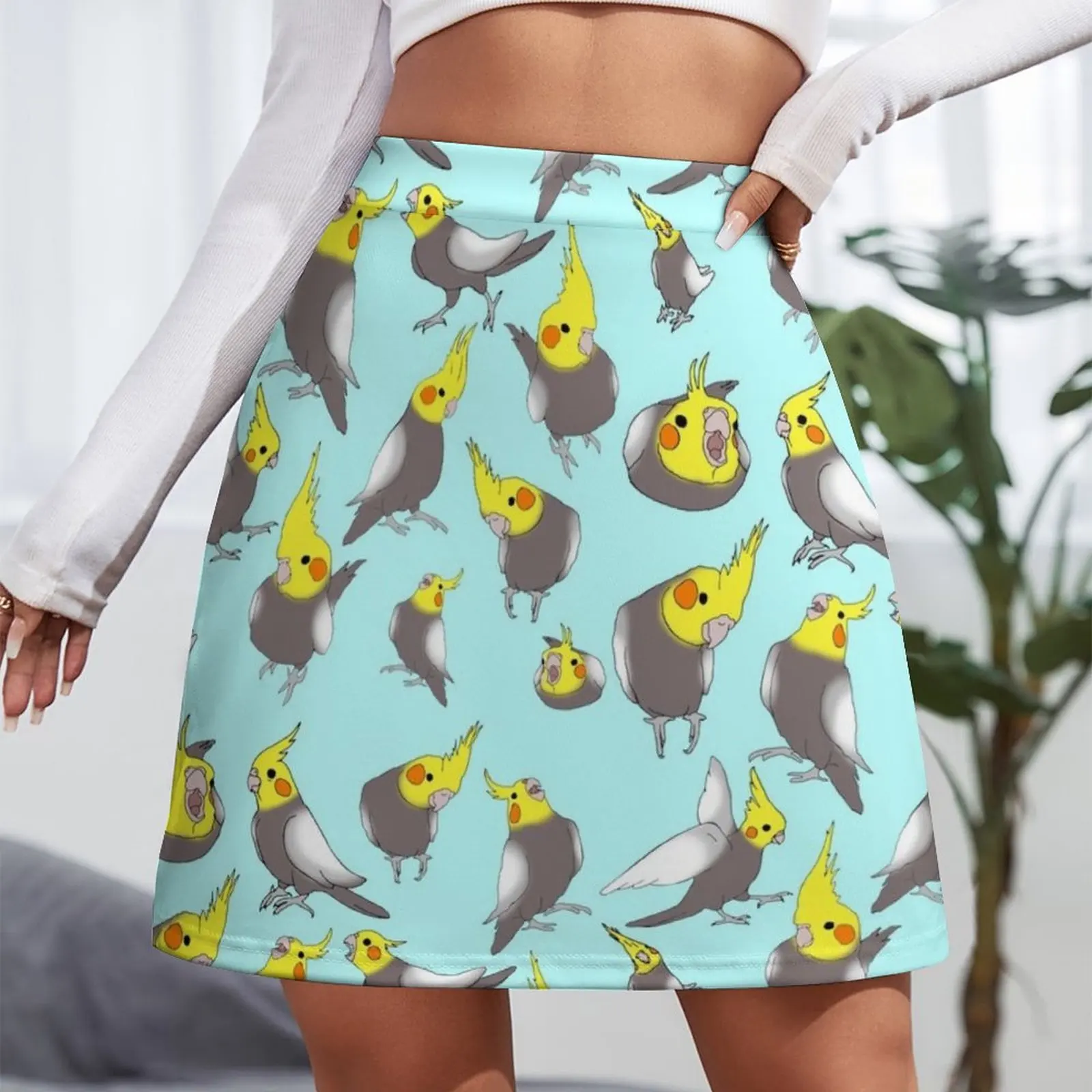 cockatiel doodle pattern Mini Skirt clothes skirt women summer outfits for women 2023 women's skirt 2023 trend