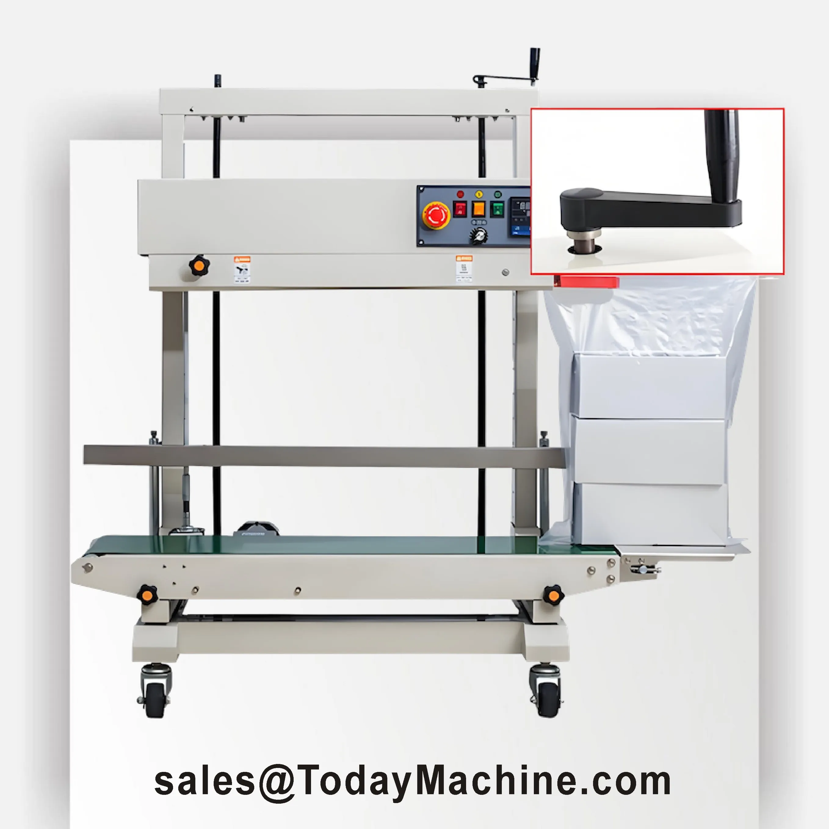 Plastic Bag Band Sealer With Expiry Date Qr Coding Continuous Sealing Machine With Inkjet Printer