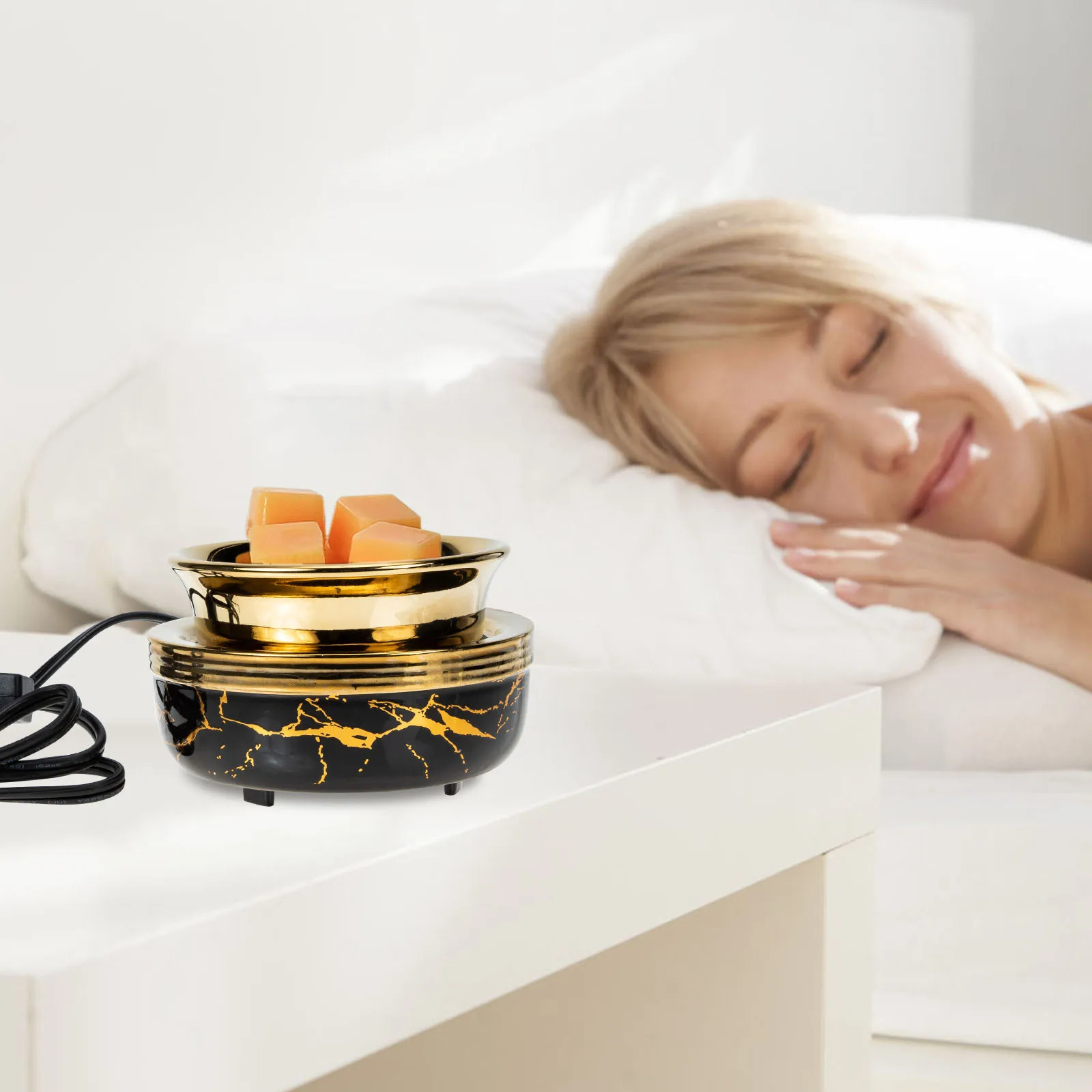 

Incense Burner Bowl Electric Wax Melt Warmer for Scented Wax Fragrance Warmer Ideal for Study Bedroom Decorative Oil Burner