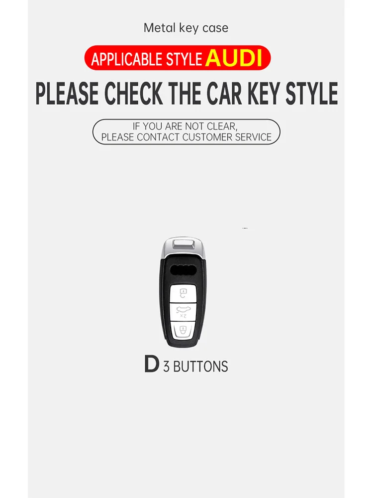 Zinc Alloy Car Key Case Cover Bag Shell For Audi Q8 RSQ8 A6 C8 S6 RS6 A7 S7 RS7 A3 8Y A8 D5 4N RS E-tron GT Q4 Q7 4M Accessories