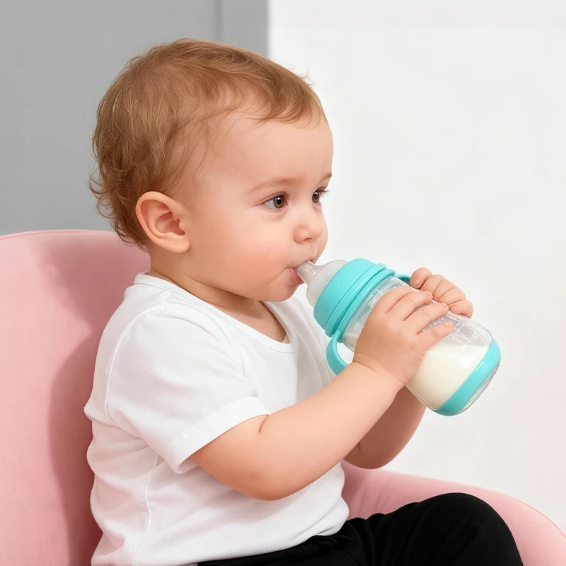 2 قطعة/1 قطعة زجاجة أطفال خالية من مادة BPA، حلمة مثل التصميم، مضادة للسقوط، لمسة طبيعية، مضادة لطي الحلمة، سهلة التنظيف