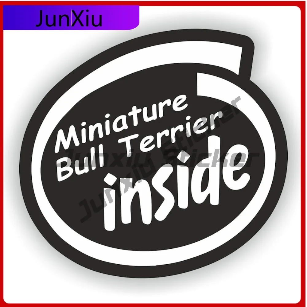 

Creativity Miniature Bull Terrier Dog Inside Sticker Graphic Scratch-proof Custom Decals Rv Bumper Truck Electric Scooter Auto