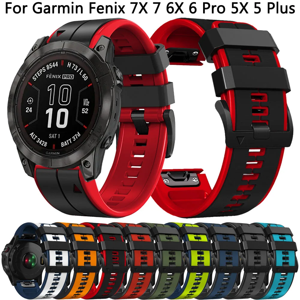 

26mm 22mm Band For Garmin Fenix 7 7X 6X 6 Pro 5X 5 Plus 3 HR 945 Epix Gen 2 Watch Strap Bracelet MK2i Enduro Silicone Watchband