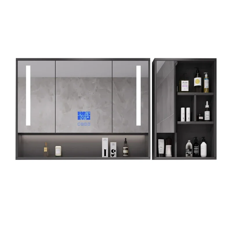 

Modern Black Bathroom Cabinets Vanity Sets Aesthetic Multifunctional Over Toilet Storage Cabinet Smart Armadi Toilet Organizer