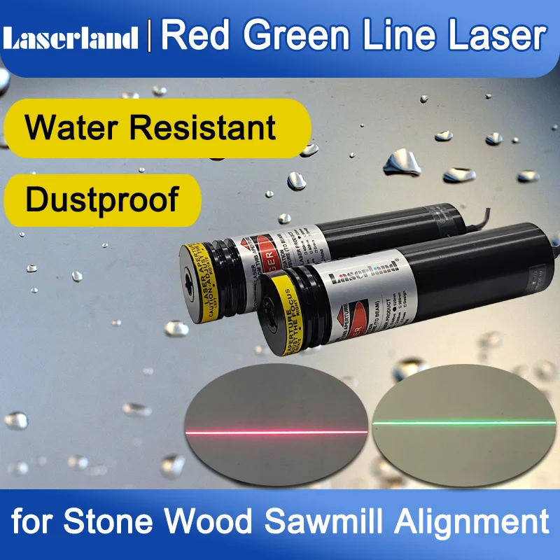 Water Resistant Red Green Line Generator Laser Module for Sawmill Stone Woodworks Feather Cutting Location