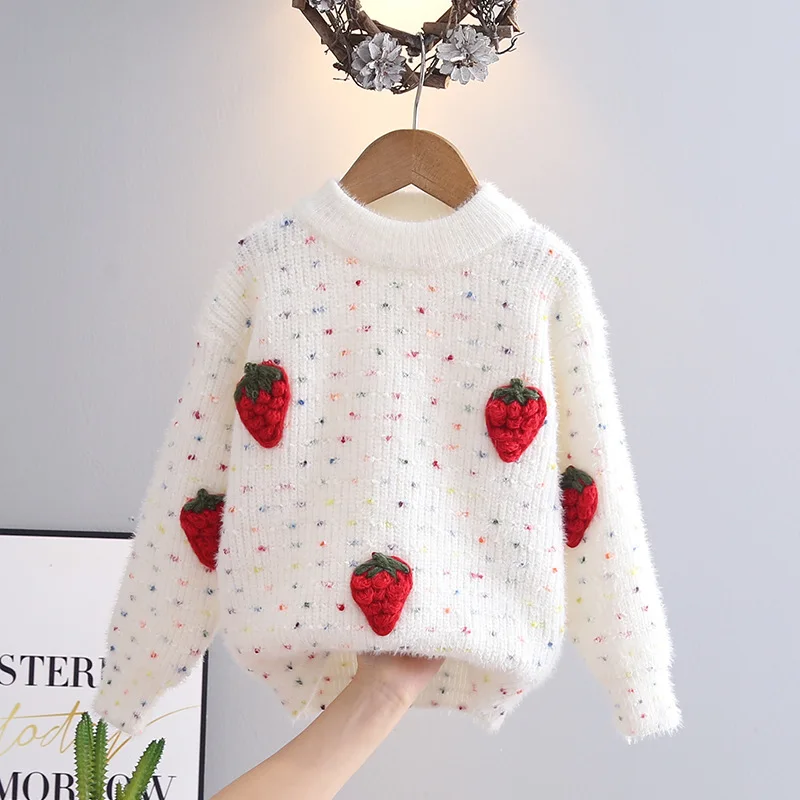 

Girls Woolen Jersey Sweaters Autumn Winter 2024 Children Knitted Outerwear Tops For Baby Girl Clothing Kids Pullover Sweater 8Y