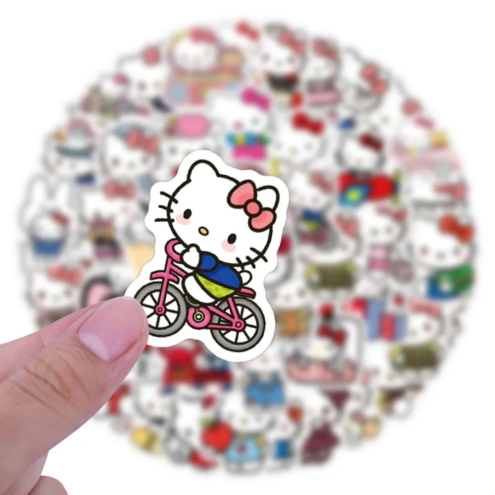 105 Stück Niedliche Hello Kitty Sanrio Graffiti-Aufkleber für Handyhülle Laptop Gitarre Notizbuch Kawaii Scrapbook Cartoon-Sticker Kinderspielzeug