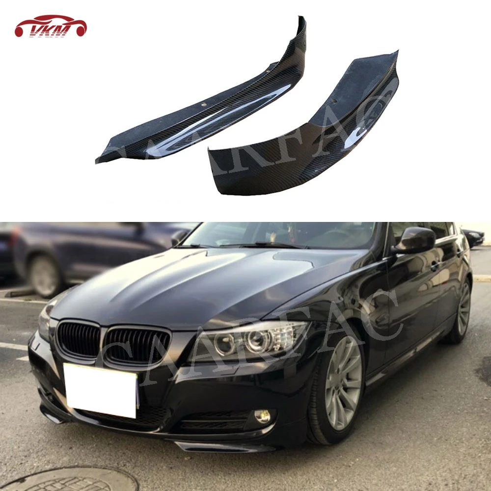 

Carbon Fiber Front Bumper Lip Splitter Chin Flaps Cup Aprons Cover For BMW 3 Series E90 Base Sedan LCI 2006-2012 Protector Cover