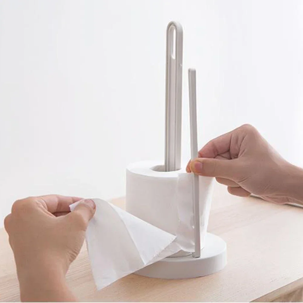 Rolo vertical rack de papel desktop suporte de tecido sem perfuração armazenamento de cozinha acessórios de barra de jantar