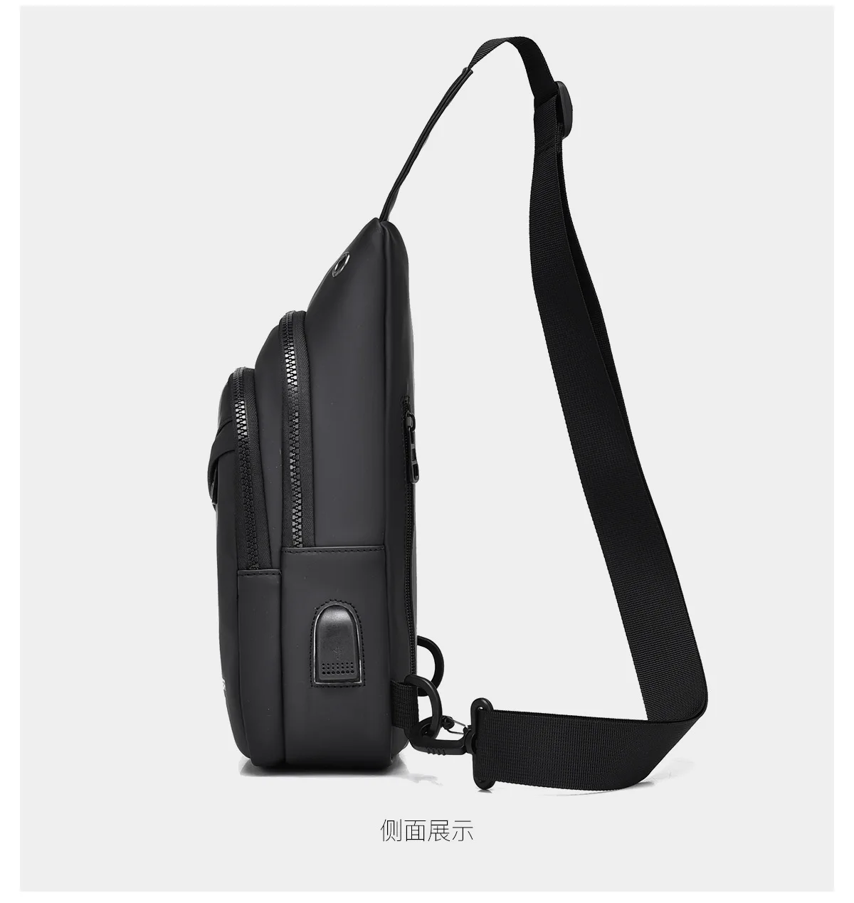 Sports and Leisure Chest Bag Men's Shoulder Bag Large Capacity Men's Single Shoulder Portable USB Charging Crossbody Chest Bag