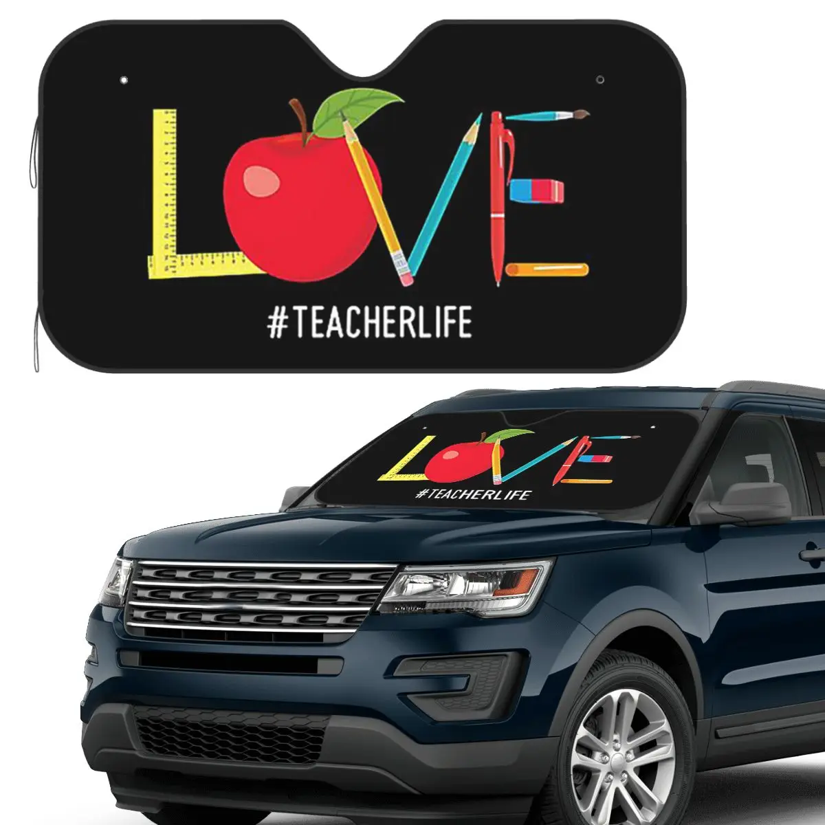 

Love Teacher Life Apple Карандаш Солнцезащитный козырек Лобовое стекло автомобиля Переднее лобовое стекло Солнцезащитный козырек Аксессуары Чехлы