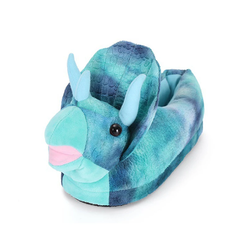 Tyrannosaurus Rex Plush Slippers For Men And Women Winter Cartoon Animals Indoor Cotton Shoes Home Warm Slippers Floor Shoes