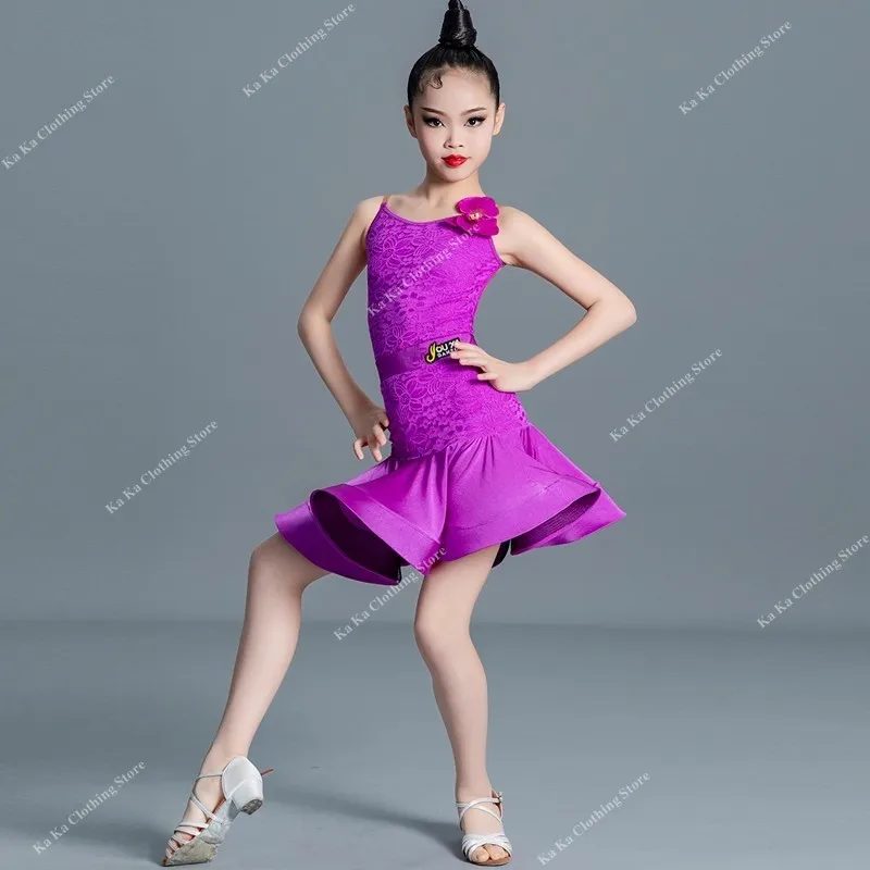Standaard Samba Rumba Tango Latin Danskostuum Meisjes Latin Dans Oefenjurk Meisjes Ballroom Danswedstrijd Jurken Kinderen