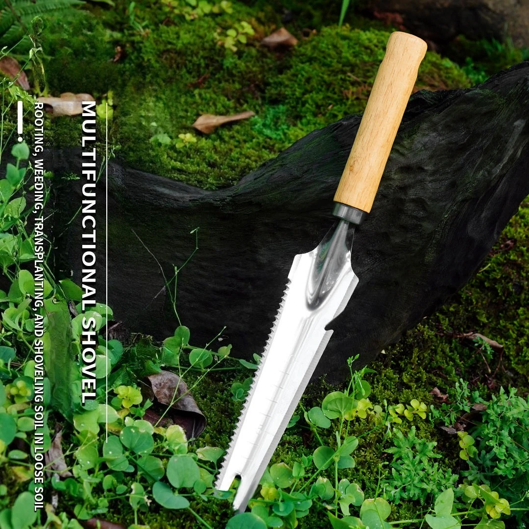 

Multi-functional Garden Shovel Stainless Steel Weeding Tool Wild Vegetable Digging Grass Cutting and Root Removal Shovel