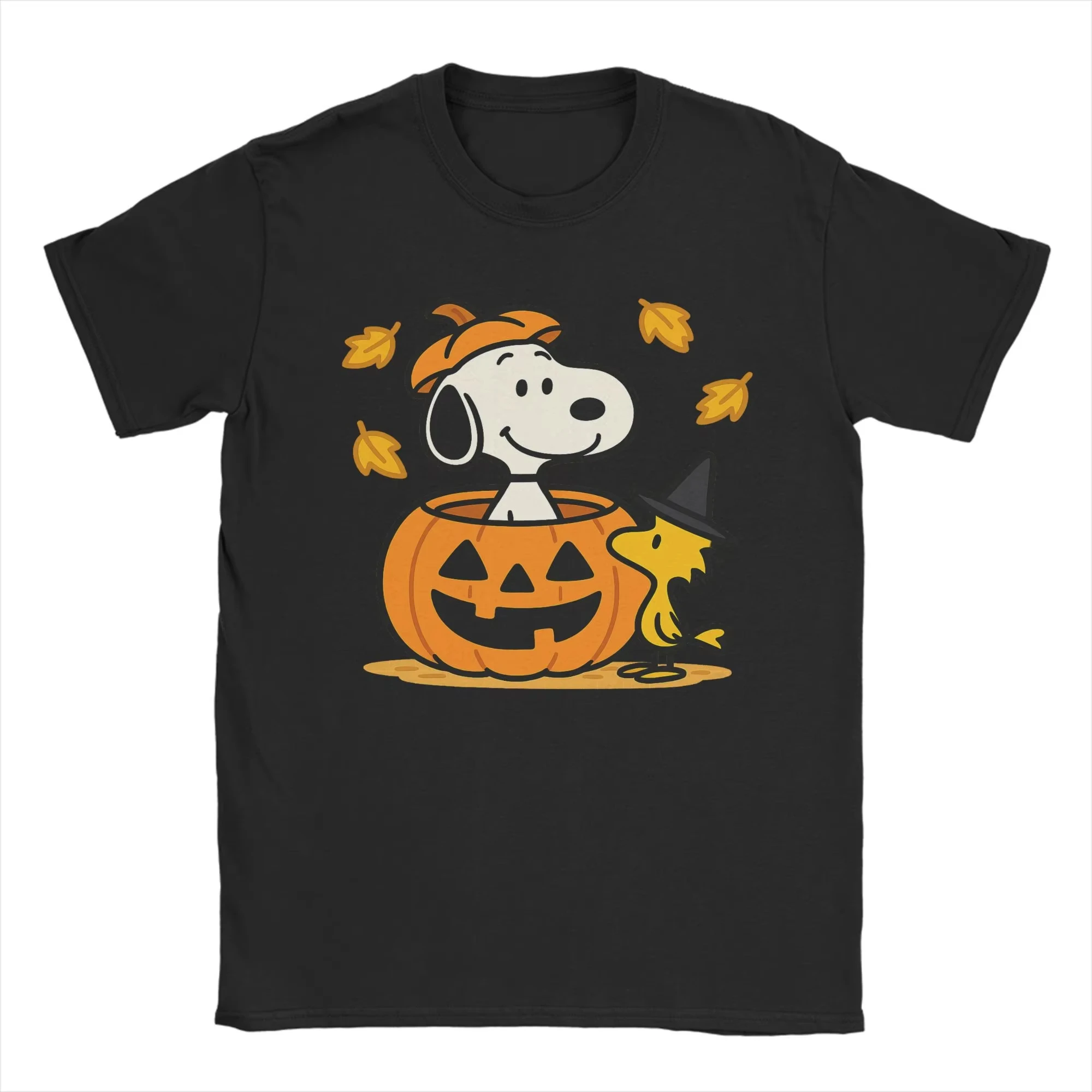 

Snoopy And Woodstock Halloween Men T Shirts Humorous Tees Short Sleeve Round Collar T-Shirt Cotton Gift Clothes