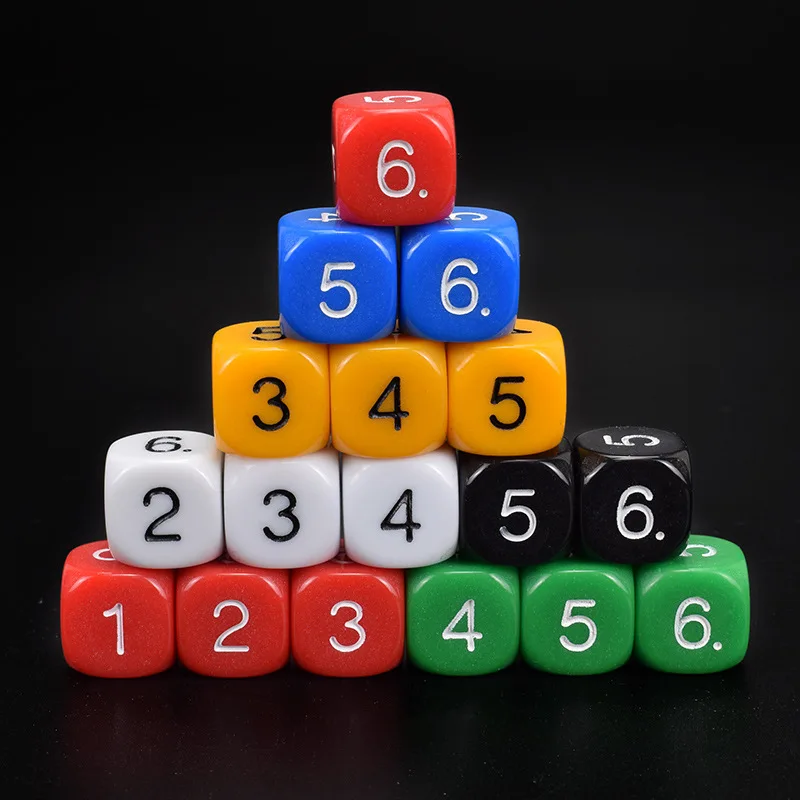 30PCS 16MM Game Dice Numbered 1-6 Math Manipulative Cubes Learning Activities Montessori Materials Educational