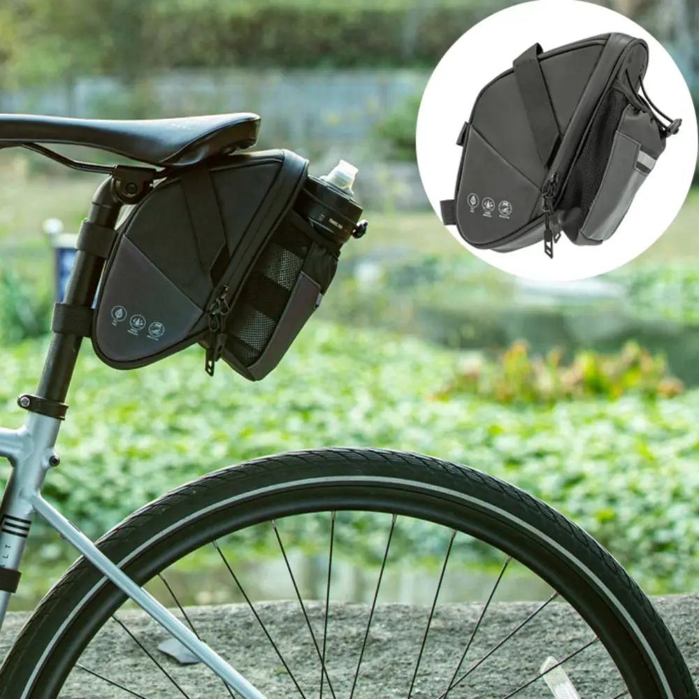 

Светоотражающая велосипедная седельная сумка премиум-класса, вместимость 1,5 л, водонепроницаемая велосипедная сумка, карман для бутылки с водой, задняя сумка для велосипеда MTB